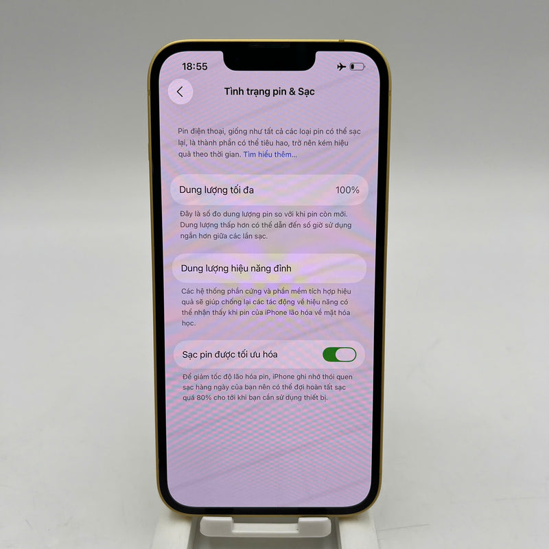 iPhone 14 128GB Gold 98% battery 100% Apple International (Battery replaced, scratched orange edge) - HH1308 