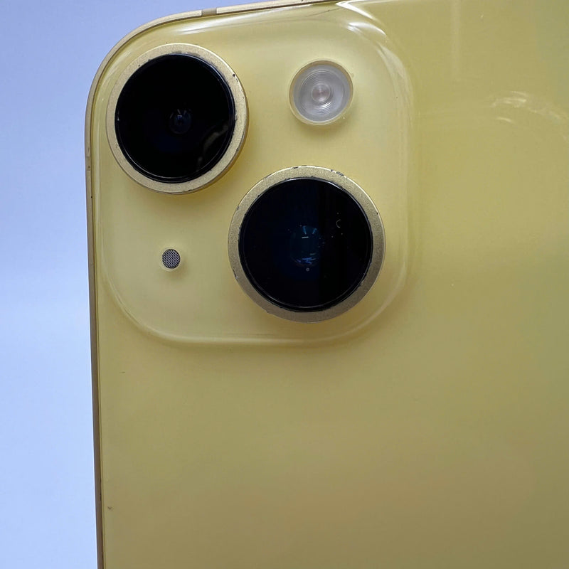 iPhone 14 128GB Gold 98% battery 100% Apple International (Battery replaced, scratched orange edge) - HH1308 