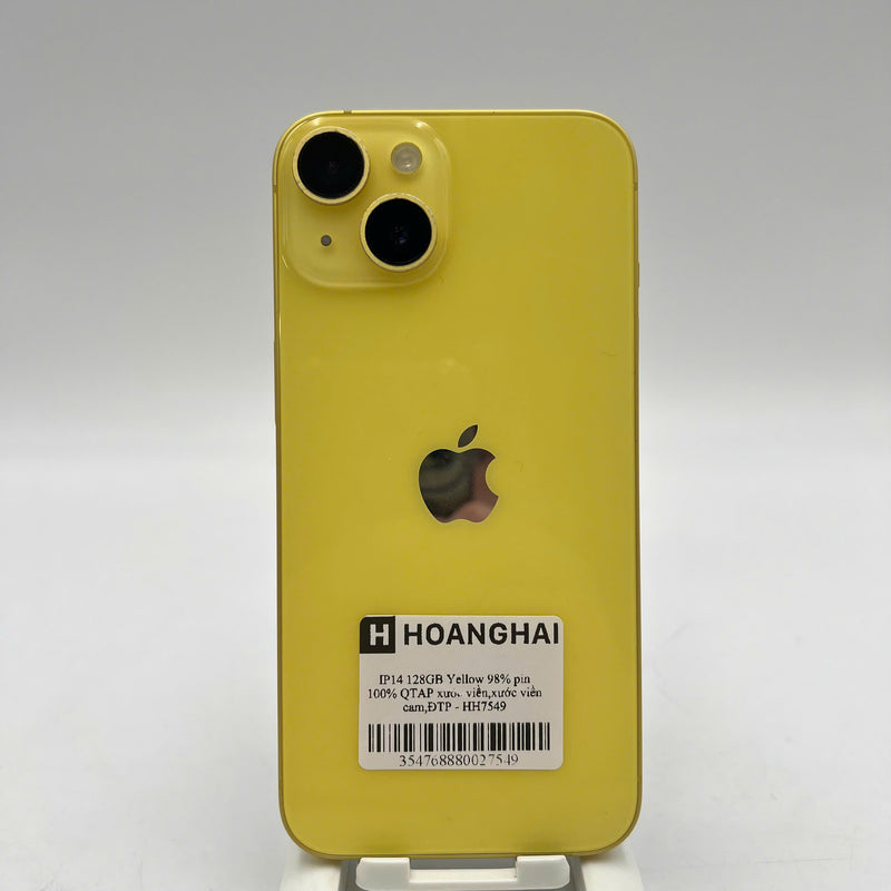 iPhone 14 128GB Gold 98% battery 100% Apple International (Replaced battery, scratched edges, scratched orange edges) - HH7549 