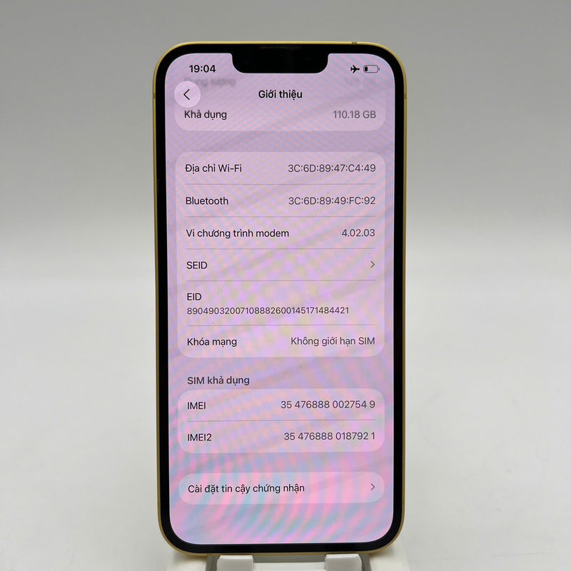 iPhone 14 128GB Gold 98% battery 100% Apple International (Replaced battery, scratched edges, scratched orange edges) - HH7549 