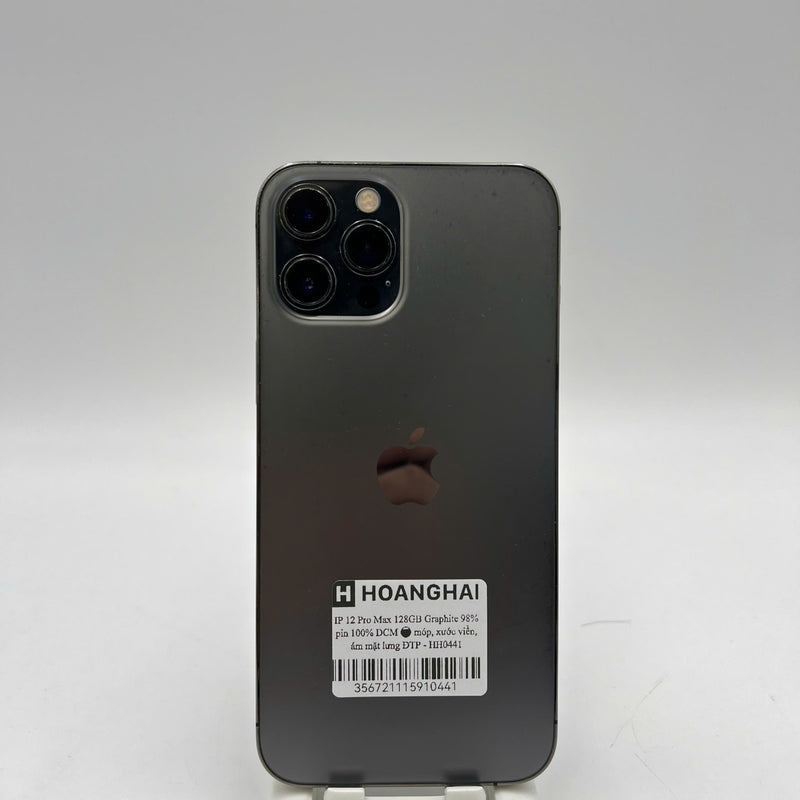 iPhone 12 Pro Max 128GB Black 98% battery 100% The device has paid all network fees and is used like Apple International (Battery replaced, dented, scratched edges, dark back) - HH0441 