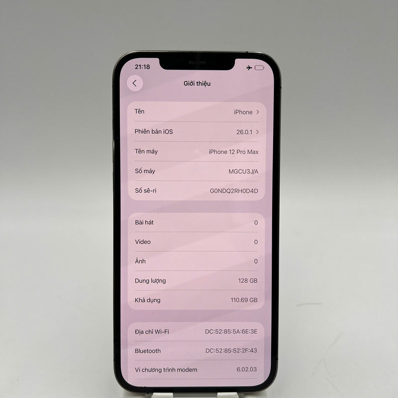 iPhone 12 Pro Max 128GB Black 98% battery 100% The device has paid all network fees and is used like Apple International (Battery replaced, dented, scratched edges, dark back) - HH0441 