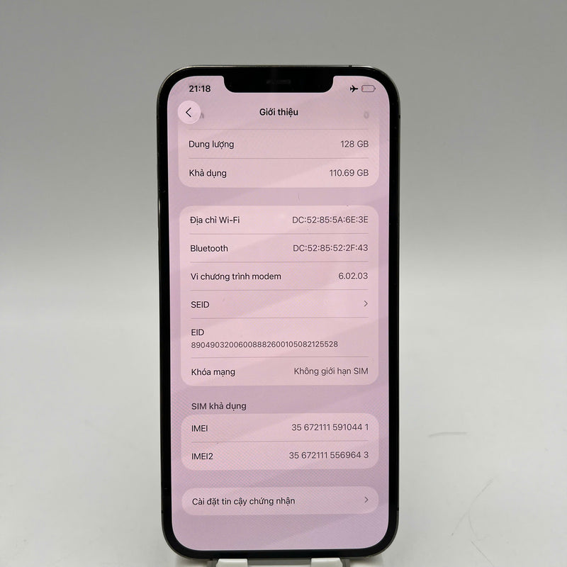 iPhone 12 Pro Max 128GB Black 98% battery 100% The device has paid all network fees and is used like Apple International (Battery replaced, dented, scratched edges, dark back) - HH0441 