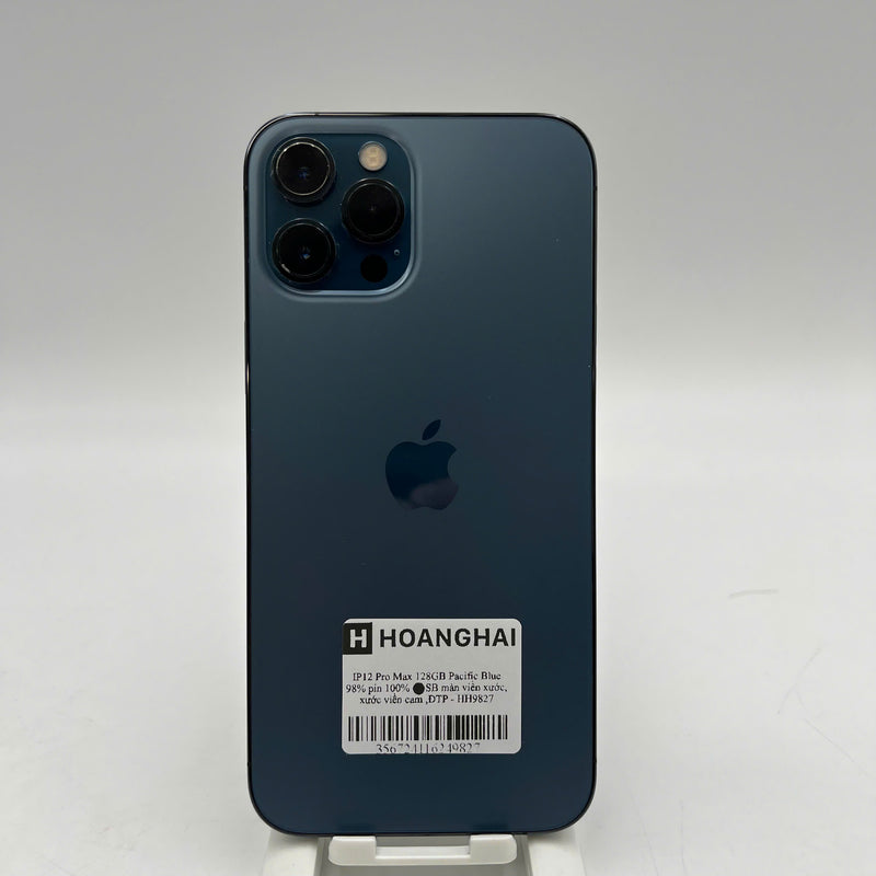 iPhone 12 Pro Max 128GB Blue 98% battery 100% The device has paid off all network fees and is used like an Apple International (Battery replaced, scratched screen, scratched orange edge) - HH9827 