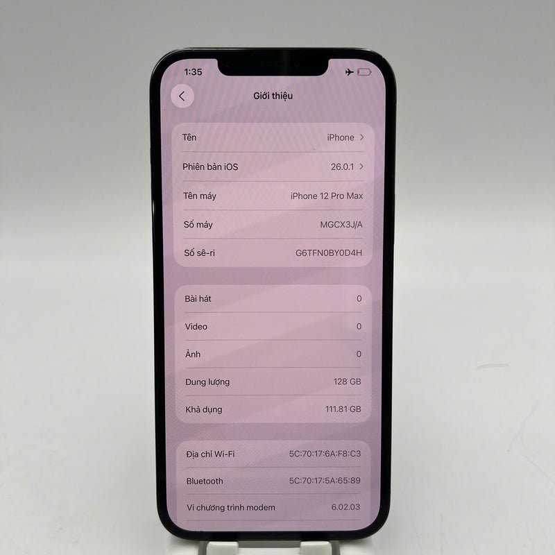 iPhone 12 Pro Max 128GB Blue 98% battery 100% The device has paid off all network fees and is used like an Apple International (Battery replaced, scratched screen, scratched orange edge) - HH9827 