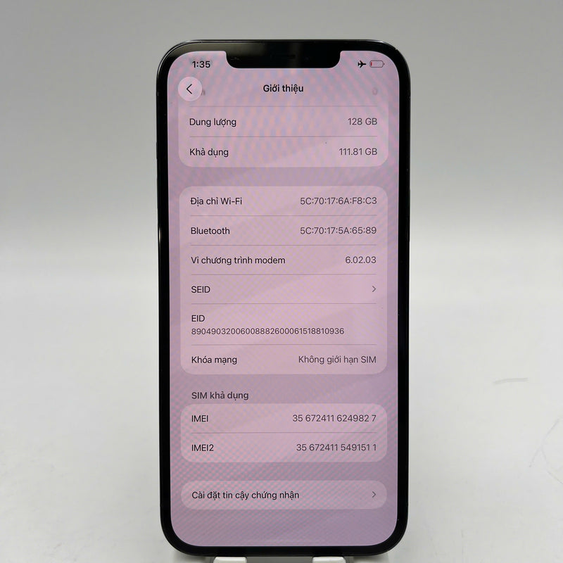 iPhone 12 Pro Max 128GB Blue 98% battery 100% The device has paid off all network fees and is used like an Apple International (Battery replaced, scratched screen, scratched orange edge) - HH9827 