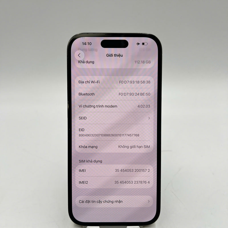 iPhone 14 Pro 128GB Black 98% battery 100% International from AU (No AU sim used - Battery replaced, scratches on edges, 3x spots) - HH1572 