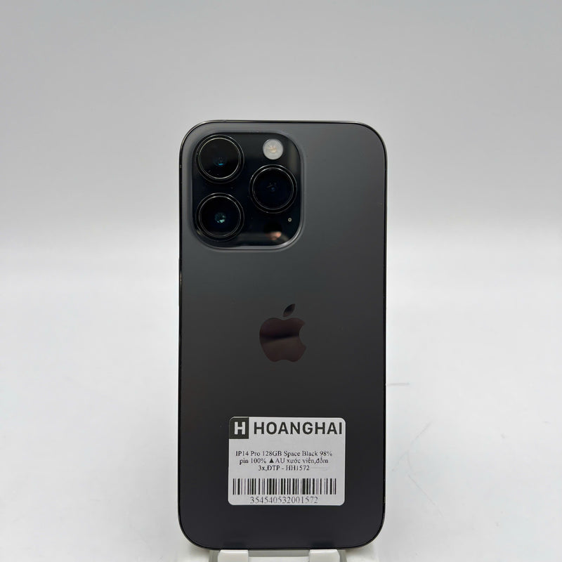 iPhone 14 Pro 128GB Black 98% battery 100% International from AU (No AU sim used - Battery replaced, scratches on edges, 3x spots) - HH1572 