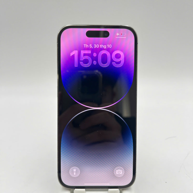 iPhone 14 Pro 128GB Purple 98% battery 100% International from DCM (No DCM sim used - Battery replaced, 0.5x/3x spots, scratches on orange edge, scratches on paint edge - HH4287 