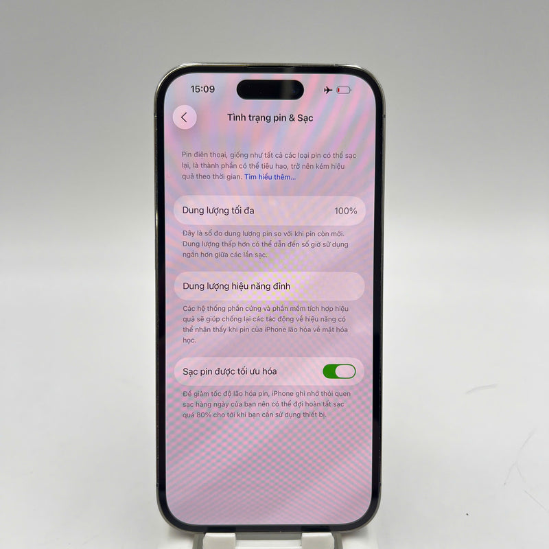 iPhone 14 Pro 128GB Purple 98% battery 100% International from DCM (No DCM sim used - Battery replaced, 0.5x/3x spots, scratches on orange edge, scratches on paint edge - HH4287 