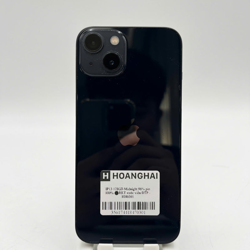 iPhone 13 128GB Black 98% battery 100% The device has paid all network fees and is used as an Apple International (Battery replaced, scratched edges) - HH0301 