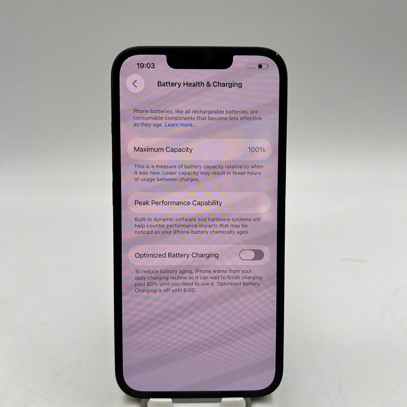 iPhone 13 128GB Black 98% battery 100% The device has paid all network fees and is used as an Apple International (Battery replaced, scratched edges) - HH0301 