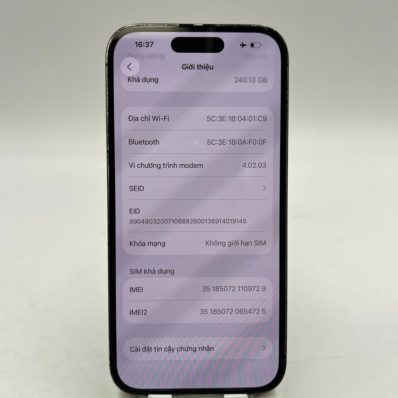 iPhone 14 Pro 256GB Black 97% battery 100% International from AU (No AU sim - Battery replaced, 0.5x/3x spots, bad scratches on the edge, scratched orange edge) - HH9729 