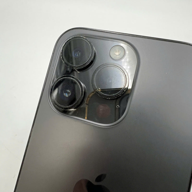 iPhone 14 Pro 256GB Black 97% battery 100% International from AU (No AU sim - Battery replaced, 0.5x/3x spots, bad scratches on the edge, scratched orange edge) - HH9729 
