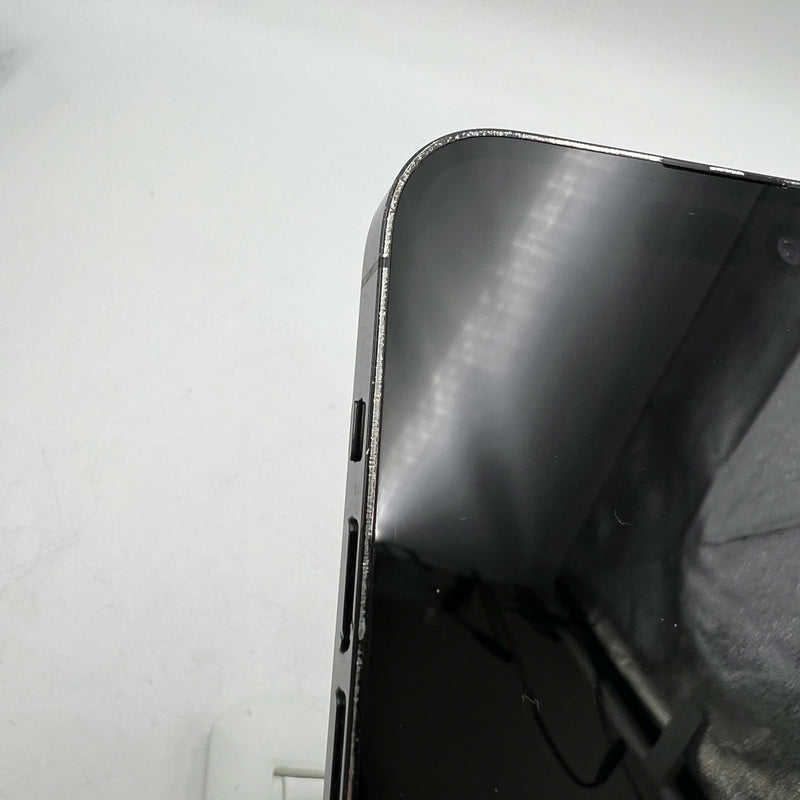 iPhone 14 Pro 256GB Black 97% battery 100% International from AU (No AU sim - Battery replaced, 0.5x/3x spots, bad scratches on the edge, scratched orange edge) - HH9729 
