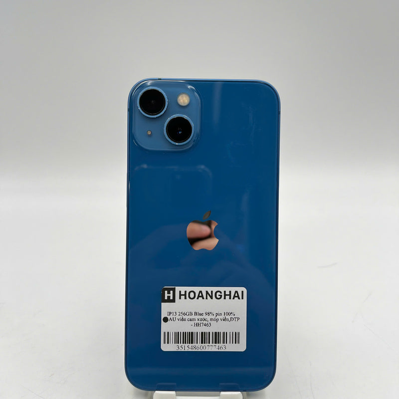 iPhone 13 256GB Blue 98% battery 100% The device has paid off all network fees and is used like an Apple International (Battery replaced, scratched orange edge, dented edge) - HH7463 