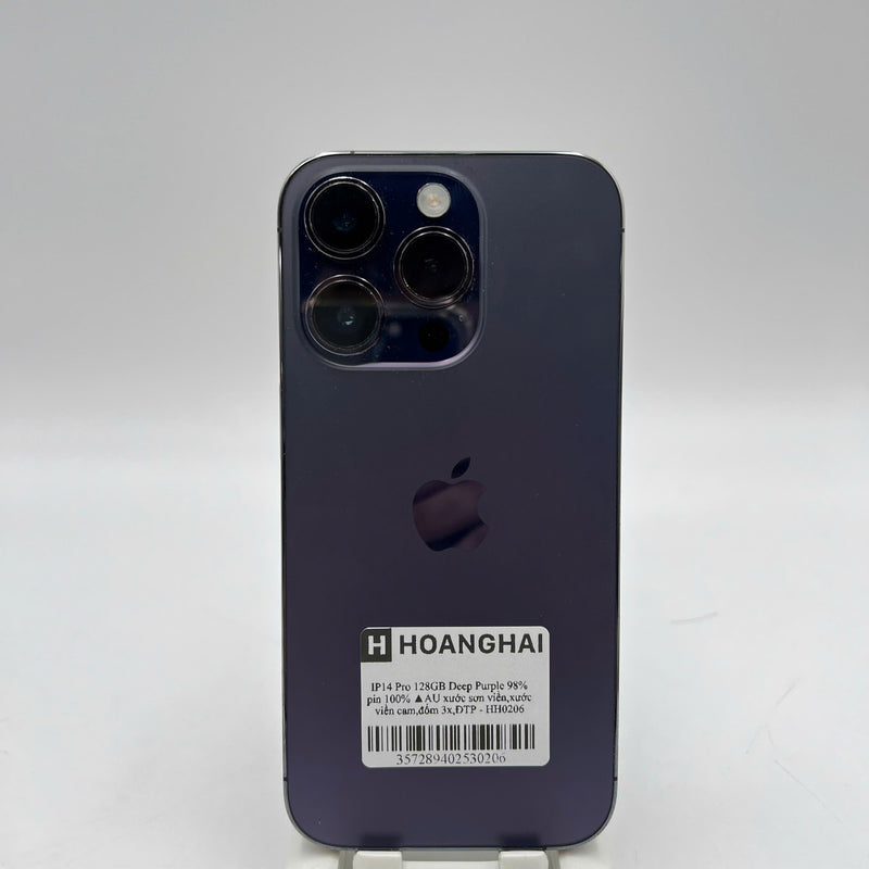 iPhone 14 Pro 128GB Purple 98% battery 100% International from AU (No AU sim used - Battery replaced, scratched paint on edge, scratched orange edge, 3x spots) - HH0206 