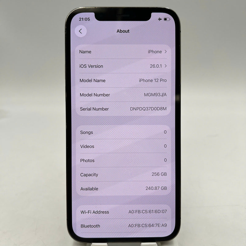 iPhone 12 Pro 256GB Black 98% battery 100% The device has paid off all network fees and is used like Apple International (Replaced battery, 1x spot, scratched edges, scratched screen) - HH4607 