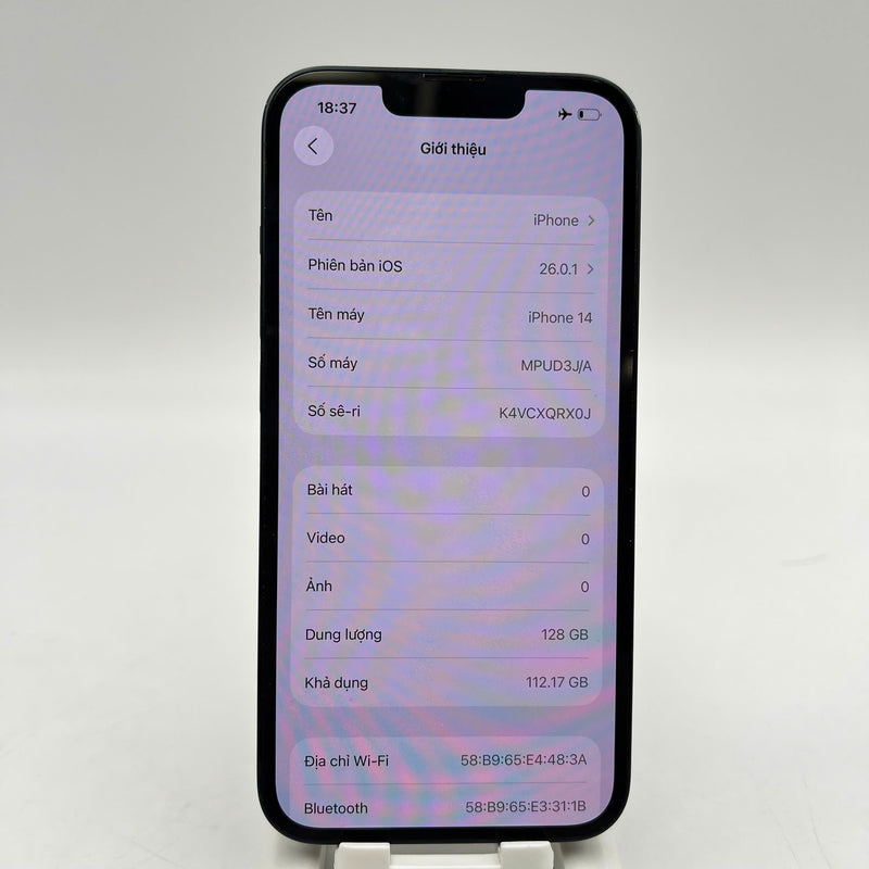 iPhone 14 128GB Black 98% battery 100% The device has paid all network fees and is used like an Apple International (Battery replaced, dark edges, scratches on edges, scratches on the cam edge) - HH4304 