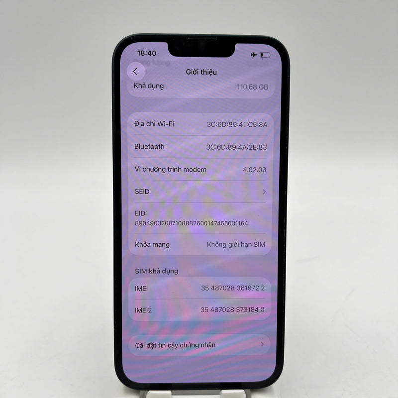 iPhone 14 128GB Black 98% battery 100% Apple International (Replaced battery, scratched edges, scratched orange edges) - HH9722 