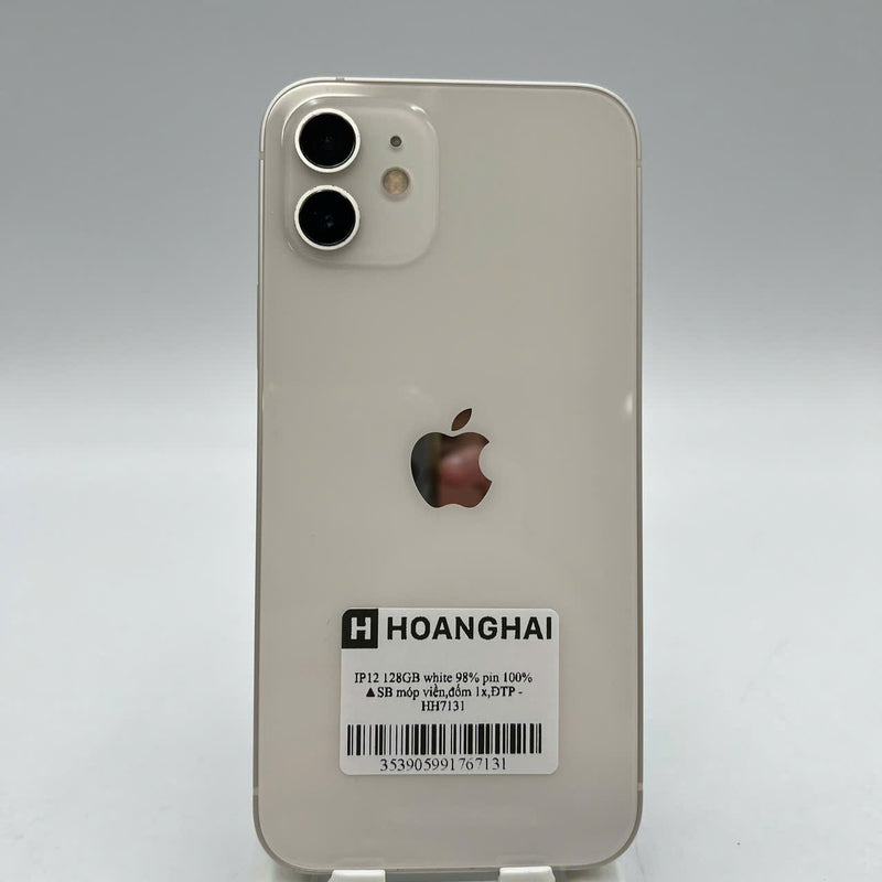 iPhone 12 128GB White 98% battery 100% International from SB (No SB sim used - Replaced battery, dented edges, 1x spot) - HH7131