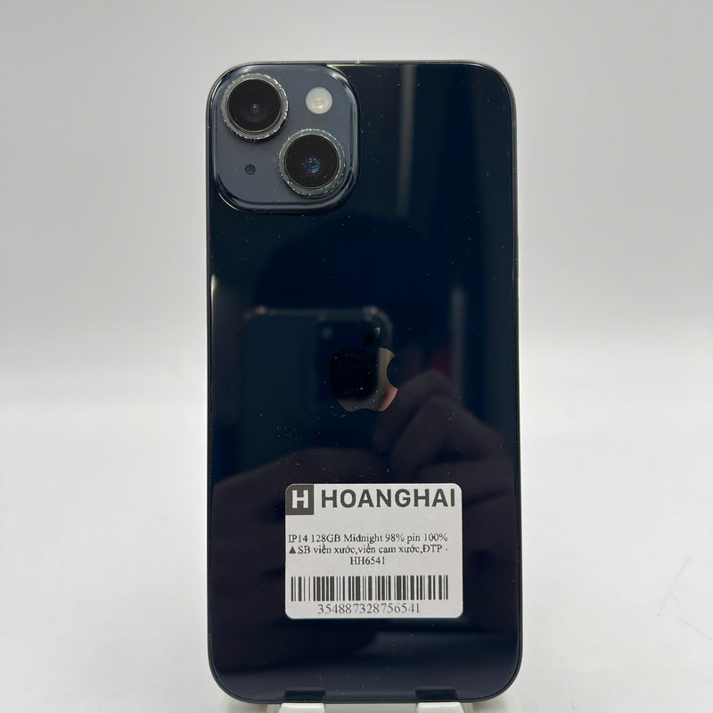 iPhone 14 128GB Black 98% battery 100% International from SB (No SB sim - Replaced battery, scratched edges, scratched orange edges) - HH6541 