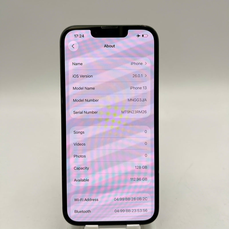 iPhone 13 128GB Green 98% battery 100% International from AU (No AU sim - Battery replaced, dented edges) - HH0033 