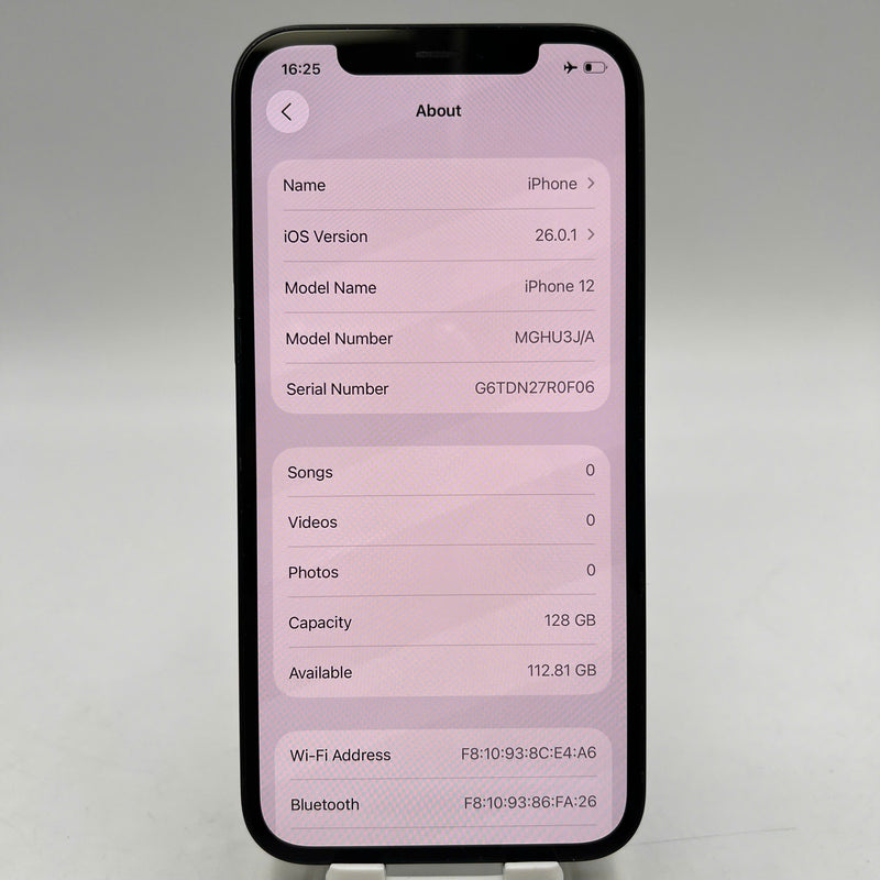 iPhone 12 128GB Black 98% battery 100% The device has paid off all network fees and is used like an Apple International (Battery replaced, dark edges, scratched orange edges) - HH7021 