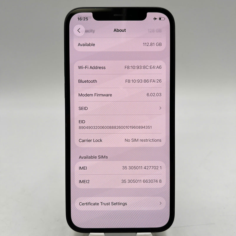 iPhone 12 128GB Black 98% battery 100% The device has paid off all network fees and is used like an Apple International (Battery replaced, dark edges, scratched orange edges) - HH7021 