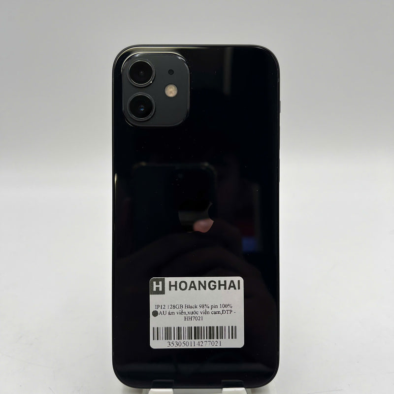 iPhone 12 128GB Black 98% battery 100% The device has paid off all network fees and is used like an Apple International (Battery replaced, dark edges, scratched orange edges) - HH7021 