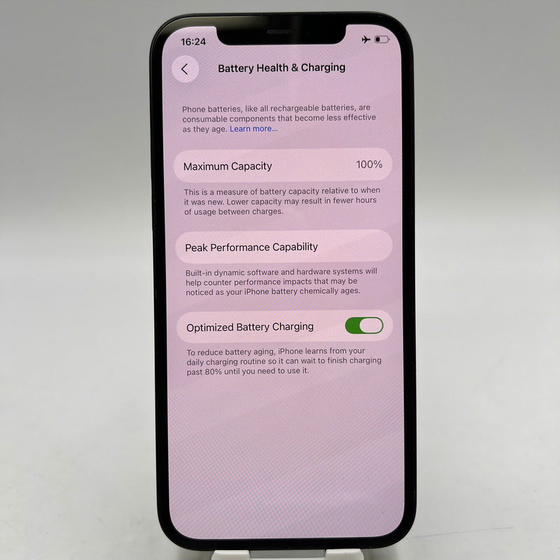 iPhone 12 128GB Black 98% battery 100% The device has paid off all network fees and is used like an Apple International (Battery replaced, dark edges, scratched orange edges) - HH7021 