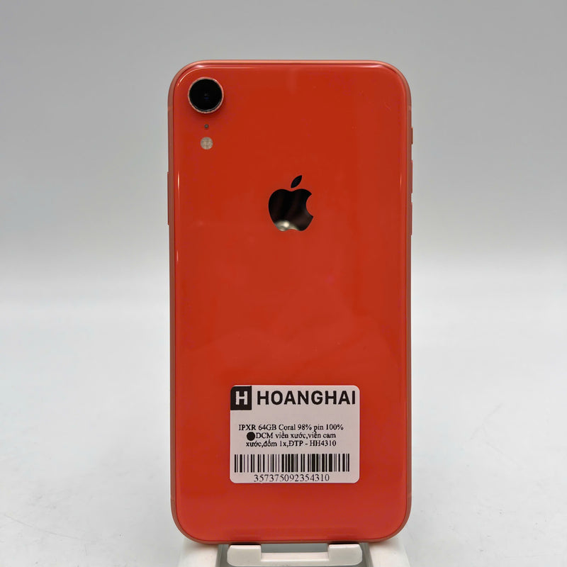 iPhone Xr 64GB Cam 98% battery 100% The device has paid off all network bills and is used like an Apple International (Replaced battery, scratched edges, scratched orange edges, 1 spot) - HH4310 