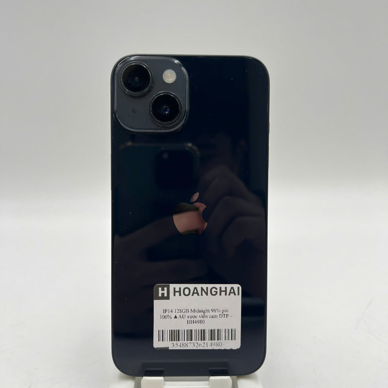 iPhone 14 128GB Black 98% battery 100% International from AU (No AU sim - Replaced battery, scratched orange edge) - HH4980 