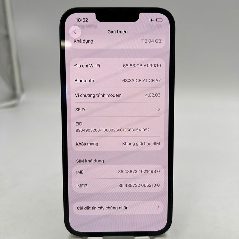 iPhone 14 128GB Black 98% battery 100% International from AU (No AU sim - Replaced battery, scratched orange edge) - HH4980 
