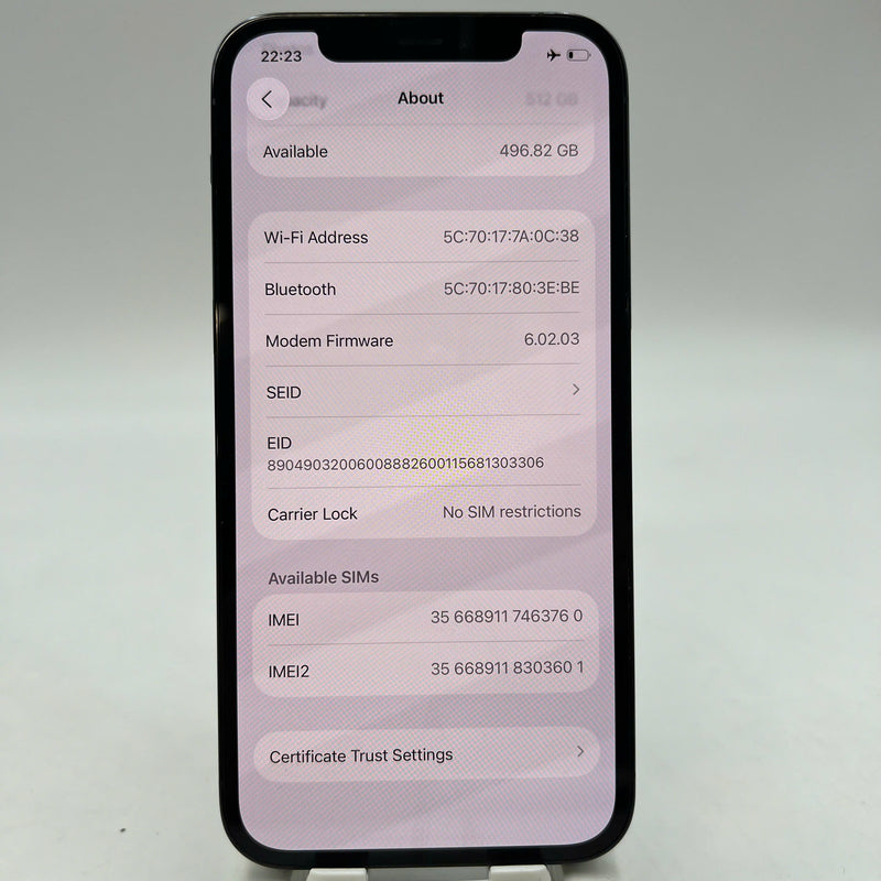 iPhone 12 Pro 512GB Blue 98% battery 100% The device has paid off all network fees and is used like Apple International (Replaced battery, 1x spot) - HH3760 