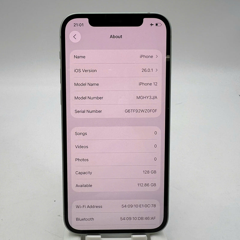 iPhone 12 128GB Green 98% battery 100% The device has paid all network fees and is used as an Apple International (Replaced battery, scratched screen) - HH1937 