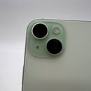 iPhone 15 128GB Green 98% battery 100% Apple International (Replaced battery, scratched orange border) - HH4568 