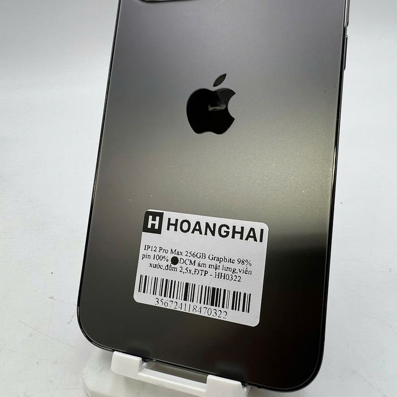 iPhone 12 Pro Max 256GB Black 98% battery 100% The device has paid off all network fees and is used like an Apple International (Battery replaced, back cover darkened, edges scratched, 2.5x spots) - HH0322 