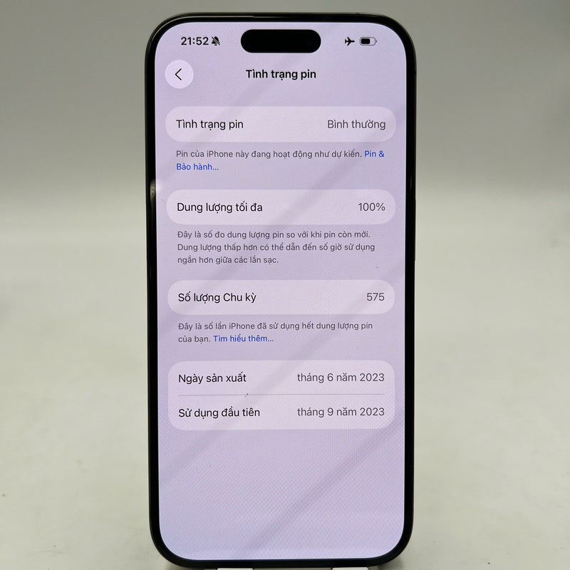 iPhone 15 Pro 256GB Black 98% battery 100% International from AU (No AU sim - Battery replaced, 0.5x spots) - HH6093 