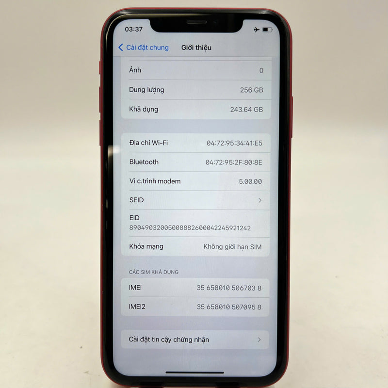 iPhone 11 256GB Red 98% battery 100% The device has paid off all network fees and is used like Apple International (Replaced battery, 1x spot, scratched edges, scratched orange edges) - HH7038 