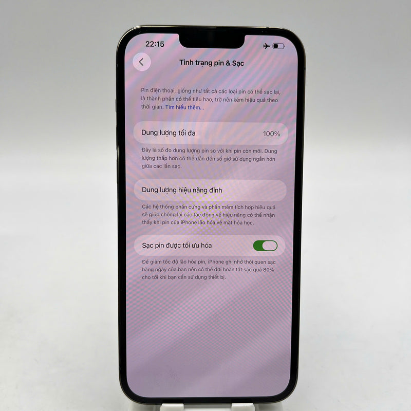 iPhone 13 Pro Max 256GB Green 98% battery 100% International from SB (No SB sim - Replaced battery, scratched charging port edge) - HH3642 
