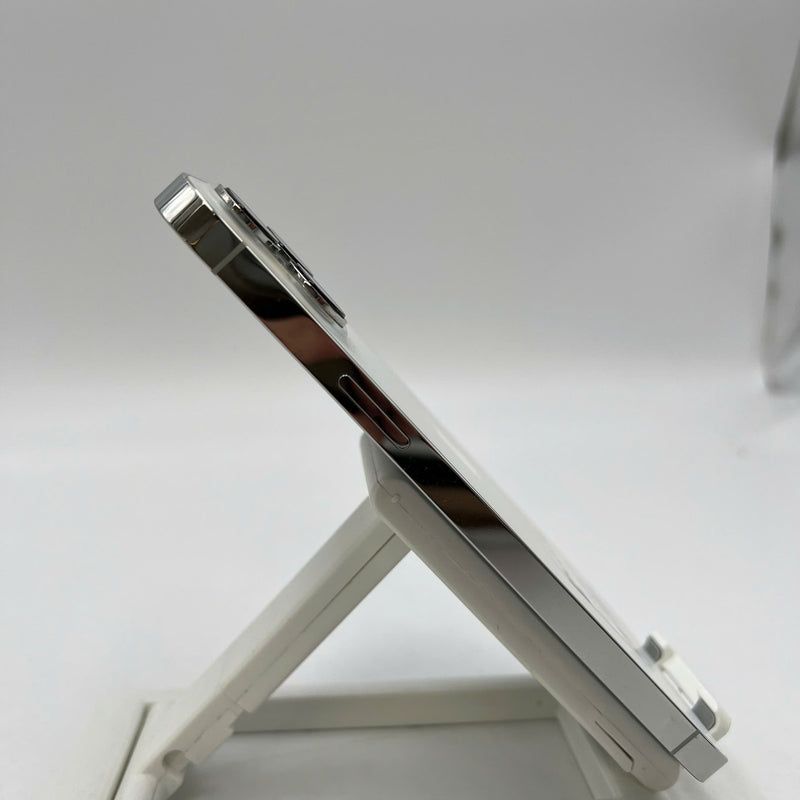 iPhone 13 Pro Max 128GB White 98% battery 100% International from DCM (No DCM sim used - Replaced battery, scratched edges, scratched orange edges, 1x spot) - HH3268 