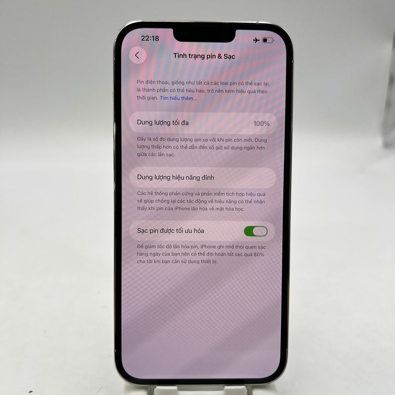 iPhone 13 Pro Max 128GB White 98% battery 100% International from DCM (No DCM sim used - Replaced battery, scratched edges, scratched orange edges, 1x spot) - HH3268 