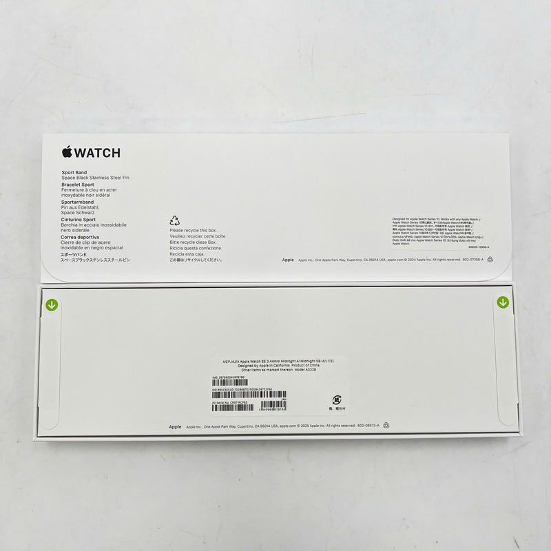 Apple Watch SE3 44mm 4G + GPS Midnight Aluminum Case/ Midnight Sport Band Original Box From SB 