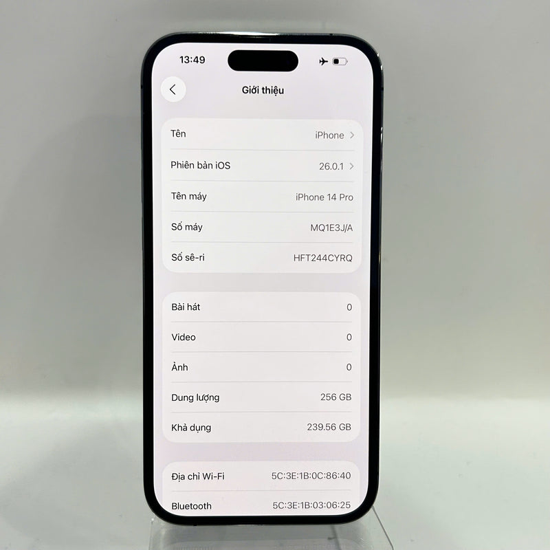 iPhone 14 Pro 256GB Purple 98% battery 100% International Apple (scratched screen, scratched edges, 0.5x/3x spots, DTP) - HH5001 