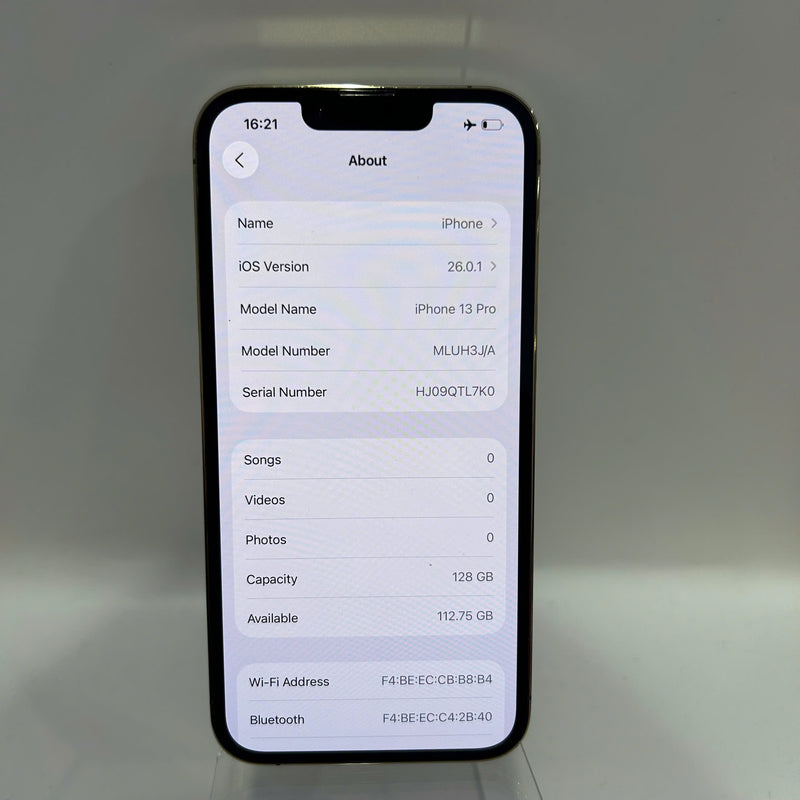 iPhone 13 Pro 128GB Gold 98% battery 100% The device has paid off all network bills and is used like Apple International (3x spots, scratched screen, DTP) - HH3498 