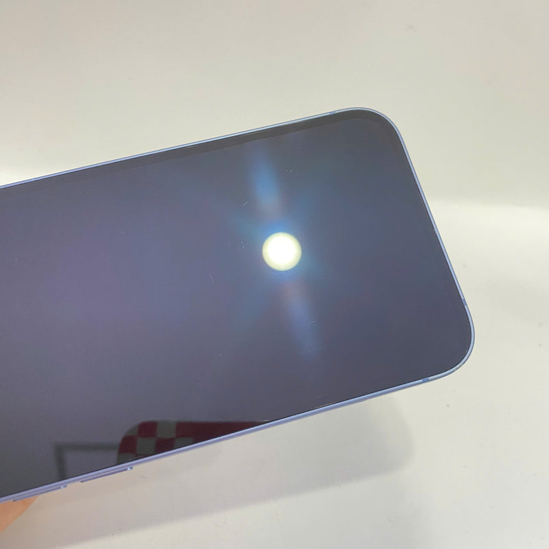 iPhone 14 128GB Blue 98% battery 100% International from AU (Does not use AU sim - scratched screen, cracked edges, DTP) - HH0171