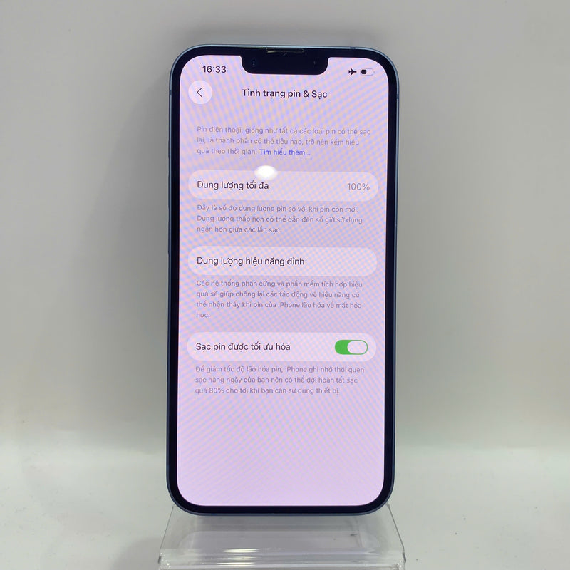 iPhone 14 128GB Blue 98% battery 100% International from AU (Does not use AU sim - scratched screen, cracked edges, DTP) - HH0171