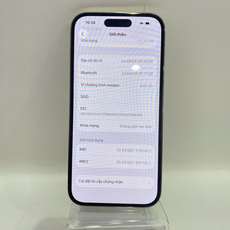 iPhone 14 Pro 128GB Gold 98% battery 100% International Apple (3x spots, scratched screen, DTP) - HH5190