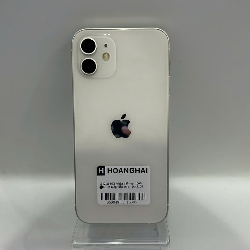 iPhone 12 256GB White 98% battery 100% The device has paid all network fees and is used as an Apple International (Battery replaced, dented edges) - HH3306 